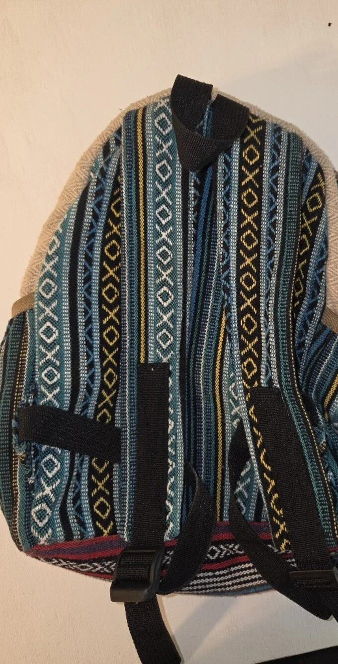 Pure Hemp Small Backpack with Mandala Accent No Thc Hippie Festival